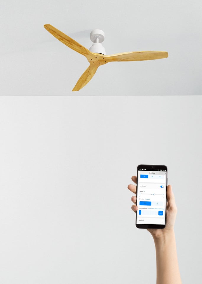 WIND STYLANCE - Ventilatore da soffitto 40W silenzioso 100% legno varie dimensioni, Immagine di galleria 2