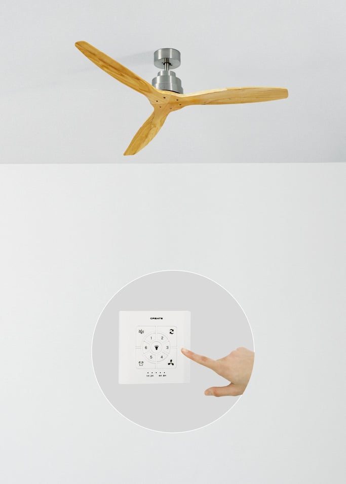 WIND STYLANCE - Ventilatore da soffitto 40W silenzioso 100% legno varie dimensioni, Immagine di galleria 2