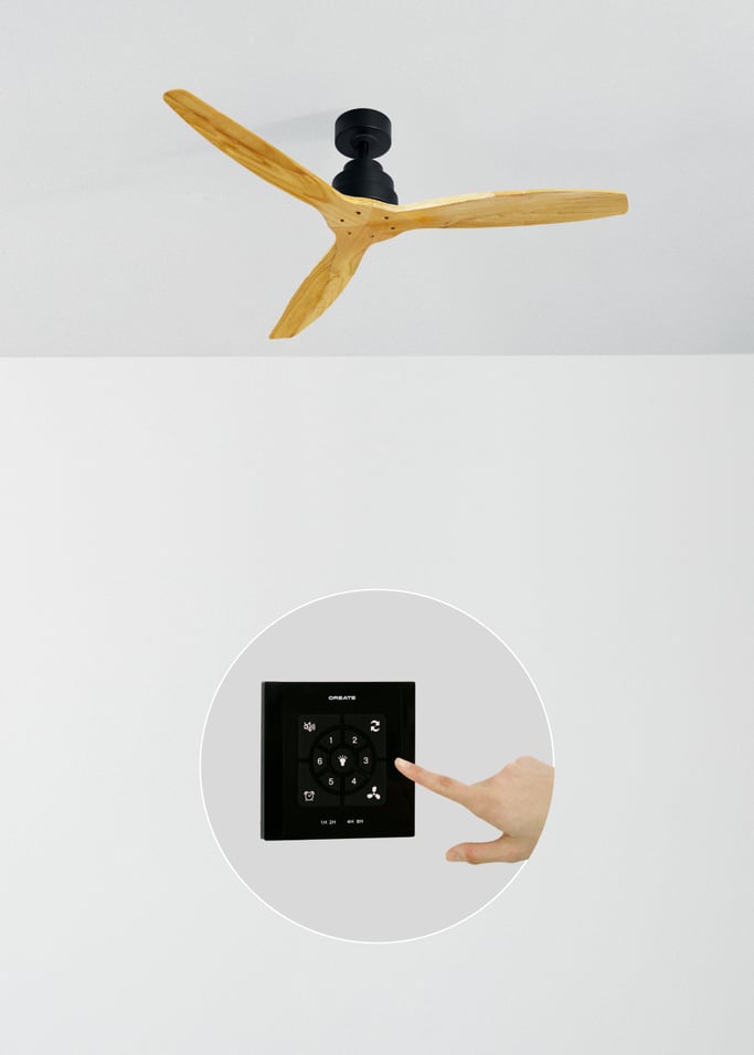 WIND STYLANCE - Ventilatore da soffitto 40W silenzioso 100% legno varie dimensioni, Immagine di galleria 2