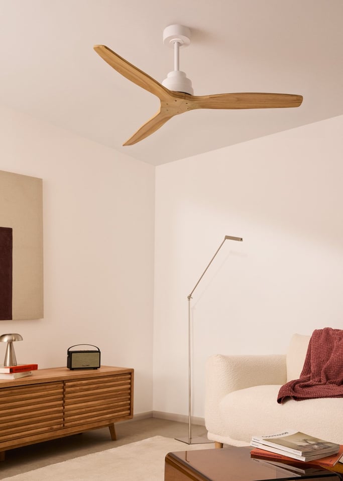 WIND STYLANCE - Ventilatore da soffitto 40W silenzioso 100% legno varie dimensioni, Immagine di galleria 1