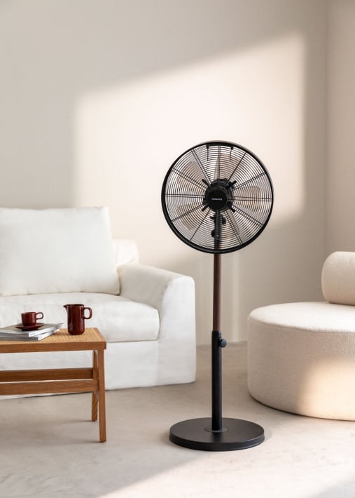 Acquista AIR STAND WOOD - Ventilatore oscillante a piantana 50W in stile retrò