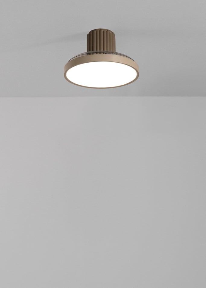 WIND CLEAR SCULPT - Ventilatore da soffitto silenzioso 40W Ø132 cm a pale retrattili con luce LED, Immagine di galleria 2