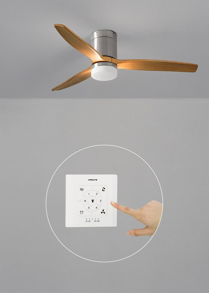 WIND CALM - Ventilatore da soffitto silenzioso da 40W con pale tecniche in ABS di varie dimensioni, Immagine di galleria 2