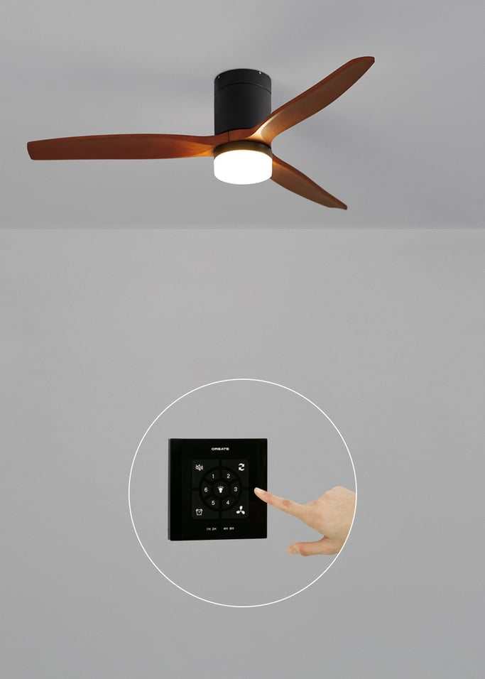 WIND CALM - Ventilatore da soffitto silenzioso da 40W con pale tecniche in ABS di varie dimensioni, Immagine di galleria 2