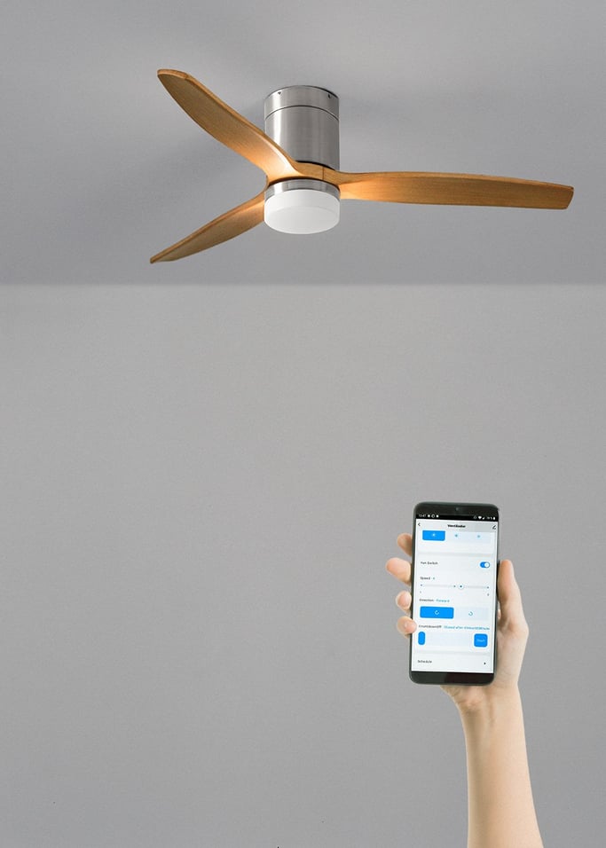 WIND CALM - Ventilatore da soffitto silenzioso da 40W con pale tecniche in ABS di varie dimensioni, Immagine di galleria 2