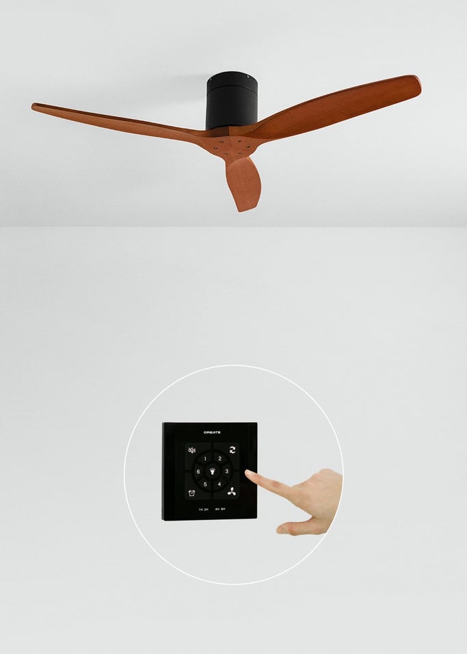 WIND CALM - Ventilatore da soffitto silenzioso da 40W con pale tecniche in ABS di varie dimensioni, Immagine di galleria 2