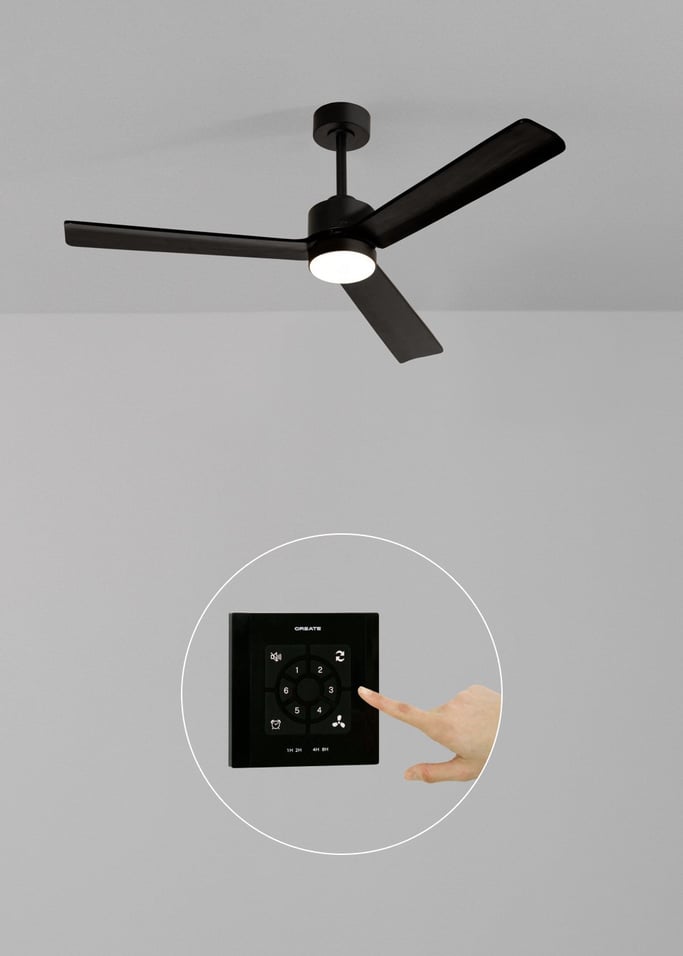 WIND MODERN - Ventilatore da soffitto silenzioso 40W con luce LED disponibile in varie dimensioni, Immagine di galleria 2