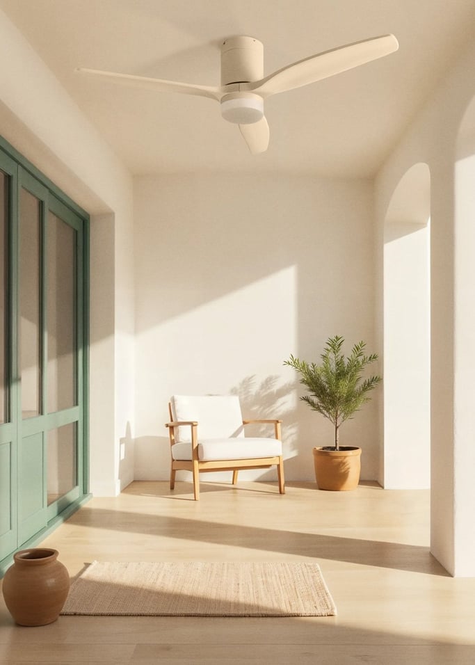 WIND CALM - Ventilatore da soffitto silenzioso da 40W con pale tecniche in ABS di varie dimensioni, Immagine di galleria 3