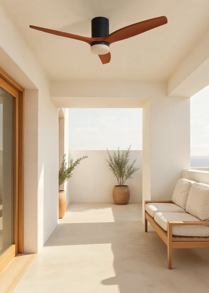 WIND CALM - Ventilatore da soffitto silenzioso da 40W con pale tecniche in ABS di varie dimensioni, Immagine di galleria 3