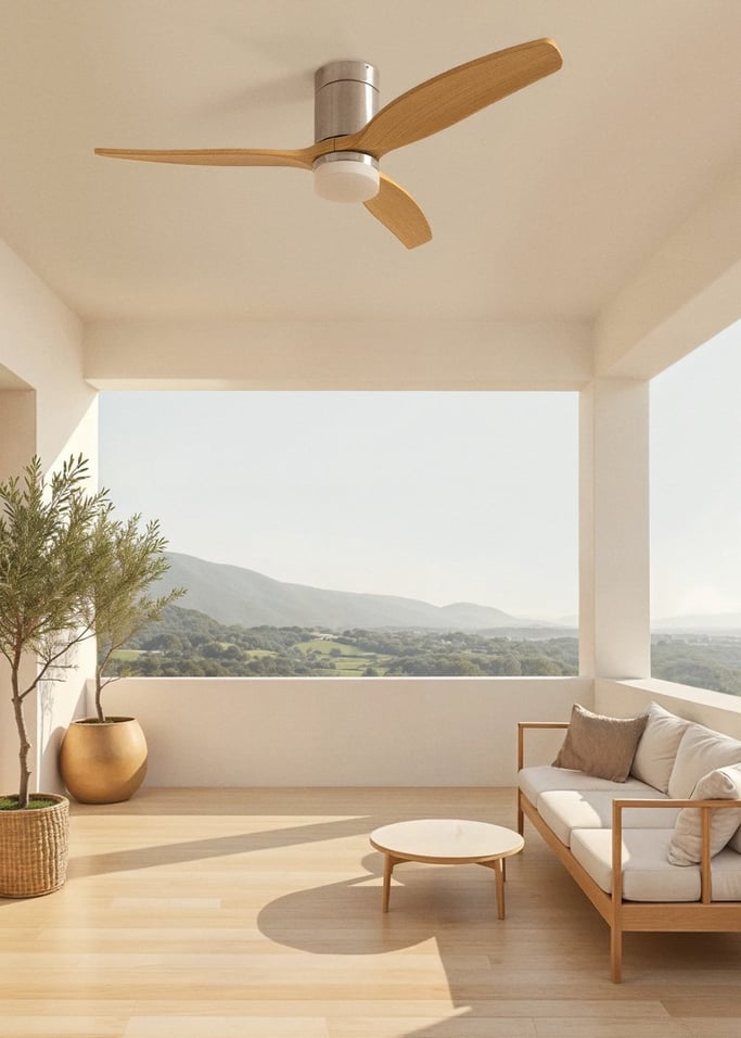 WIND CALM - Ventilatore da soffitto silenzioso da 40W con pale tecniche in ABS di varie dimensioni, Immagine di galleria 3