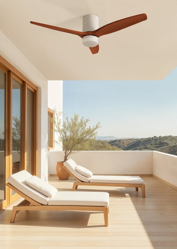 WIND CALM - Ventilatore da soffitto silenzioso da 40W con pale tecniche in ABS di varie dimensioni, Immagine di galleria 3