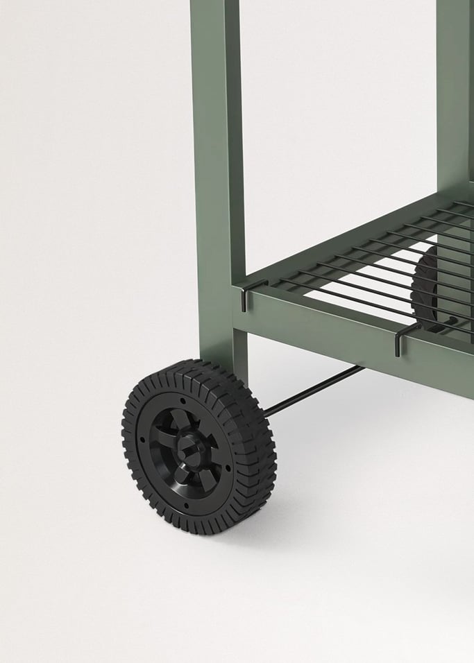 BBQ SMOKEY - Barbecue affumicatore a carbone con ruote, Immagine di galleria 7