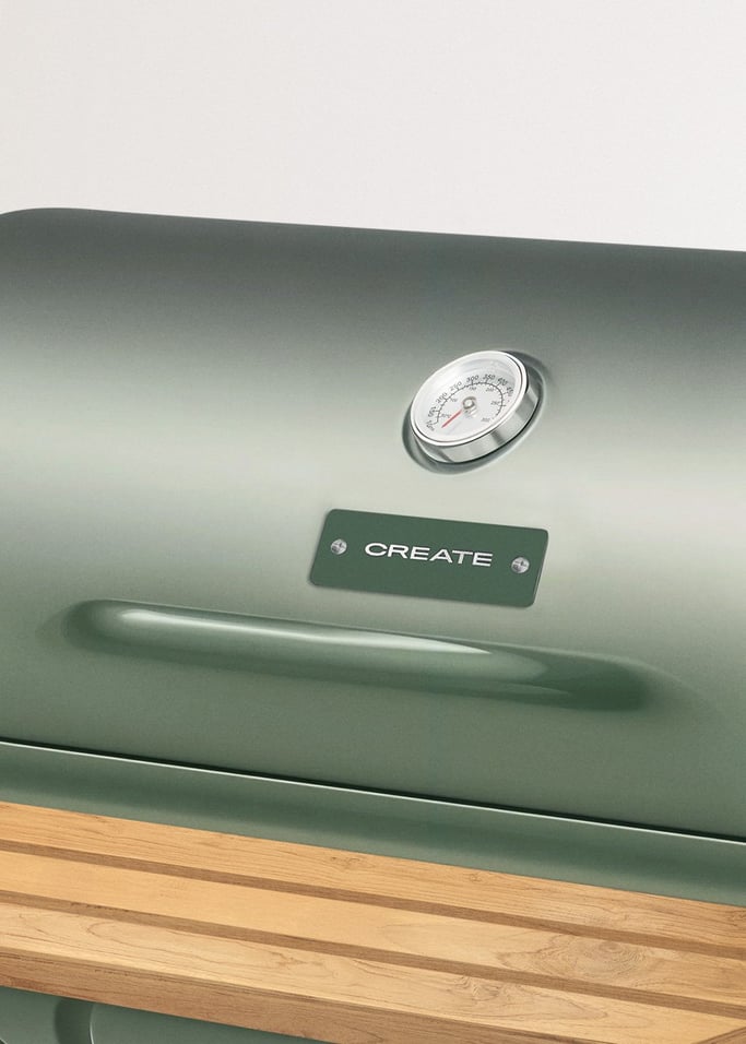 BBQ SMOKEY - Barbecue affumicatore a carbone con ruote, Immagine di galleria 6