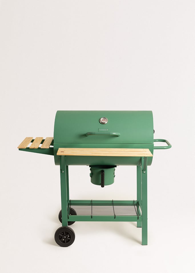 BBQ SMOKEY EASY - Barbecue affumicatore a carbone con ruote, Immagine di galleria 4