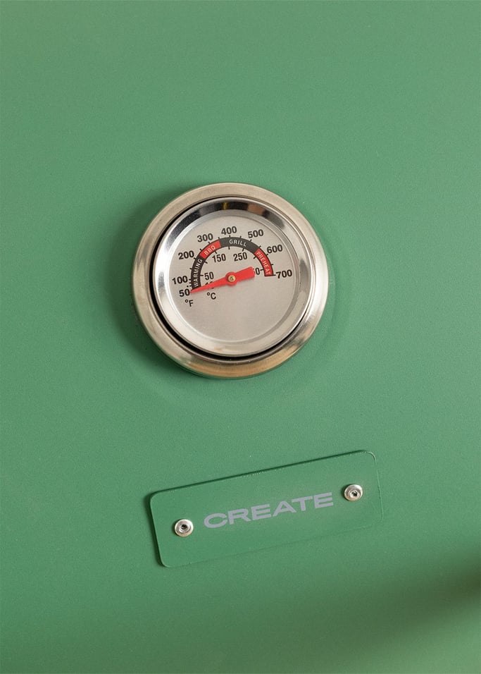 BBQ SMOKEY EASY - Barbecue affumicatore a carbone con ruote, Immagine di galleria 11