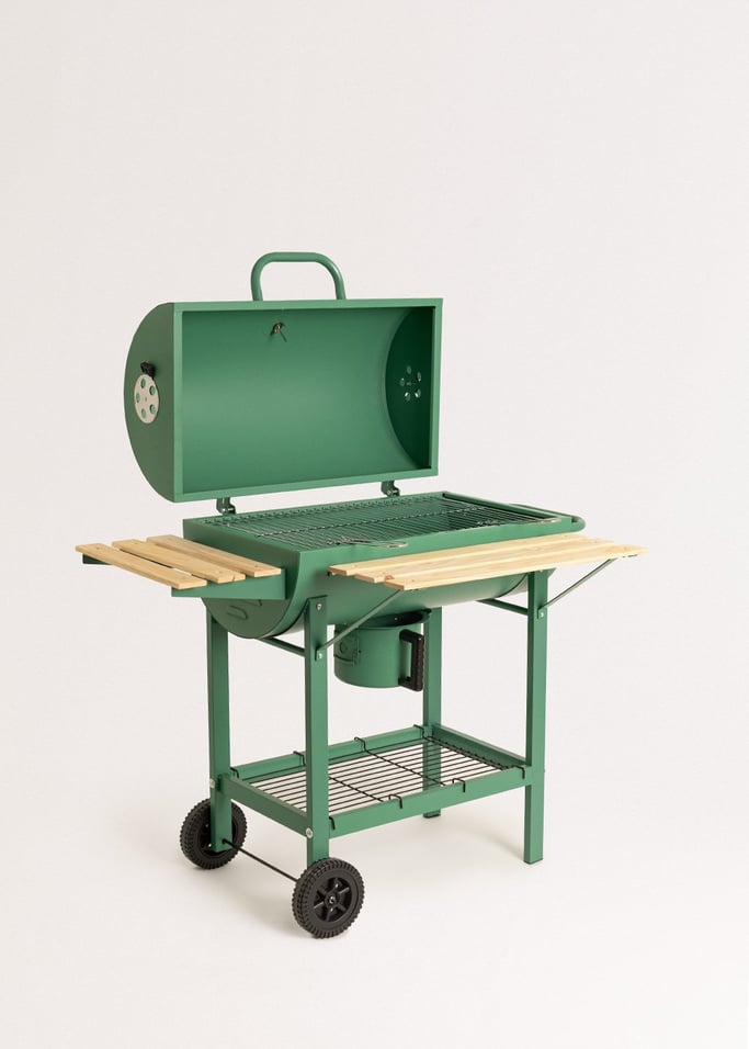 BBQ SMOKEY EASY - Barbecue affumicatore a carbone con ruote, Immagine di galleria 8