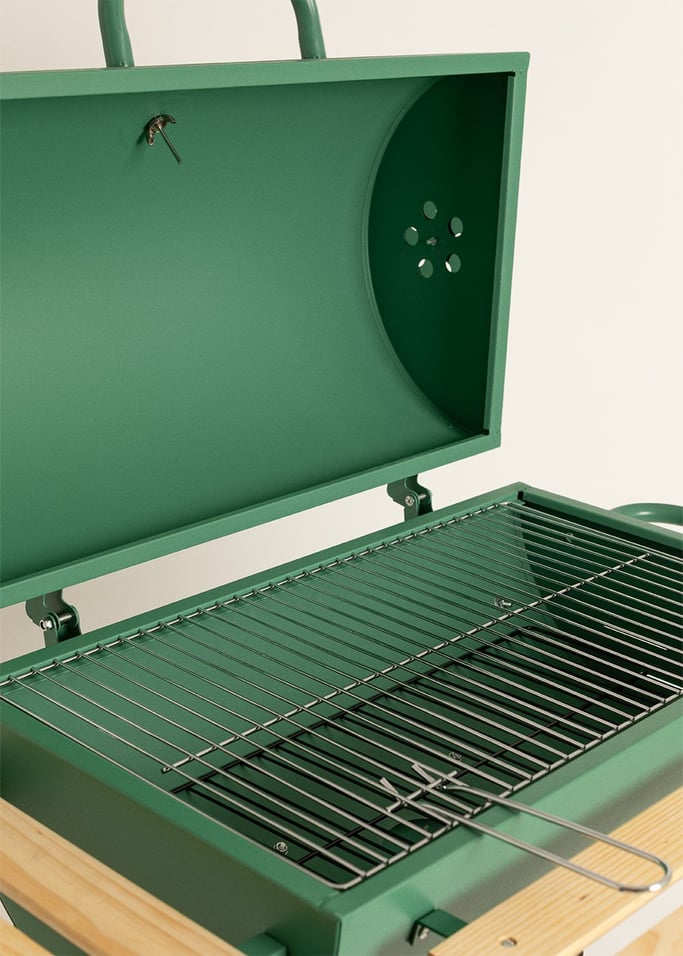 BBQ SMOKEY EASY - Barbecue affumicatore a carbone con ruote, Immagine di galleria 9