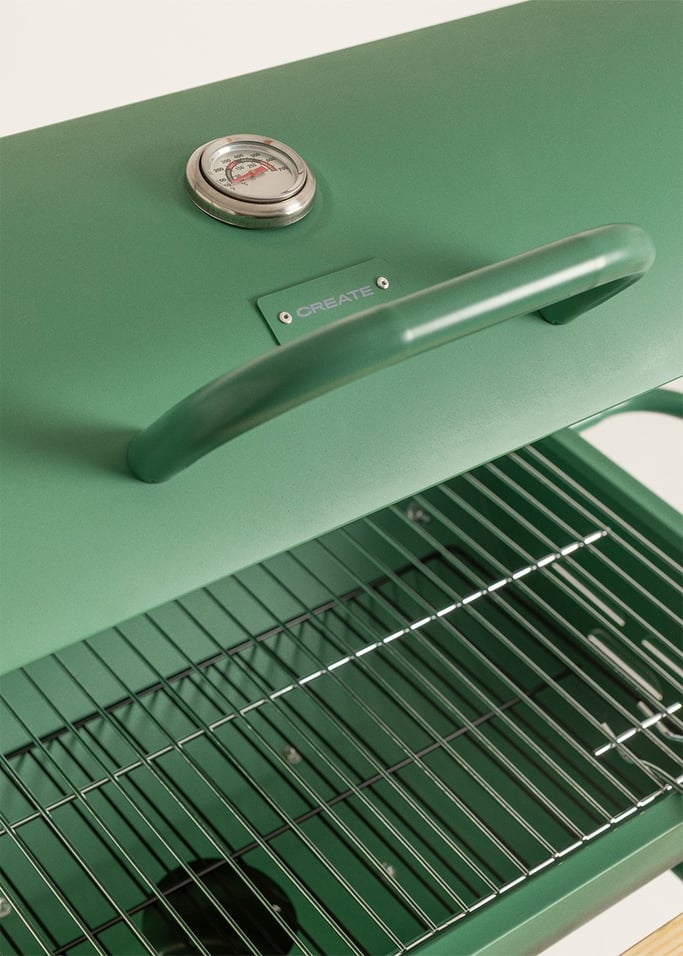 BBQ SMOKEY EASY - Barbecue affumicatore a carbone con ruote, Immagine di galleria 10