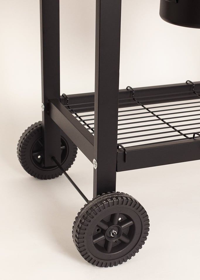 BBQ SMOKEY EASY - Barbecue affumicatore a carbone con ruote, Immagine di galleria 13