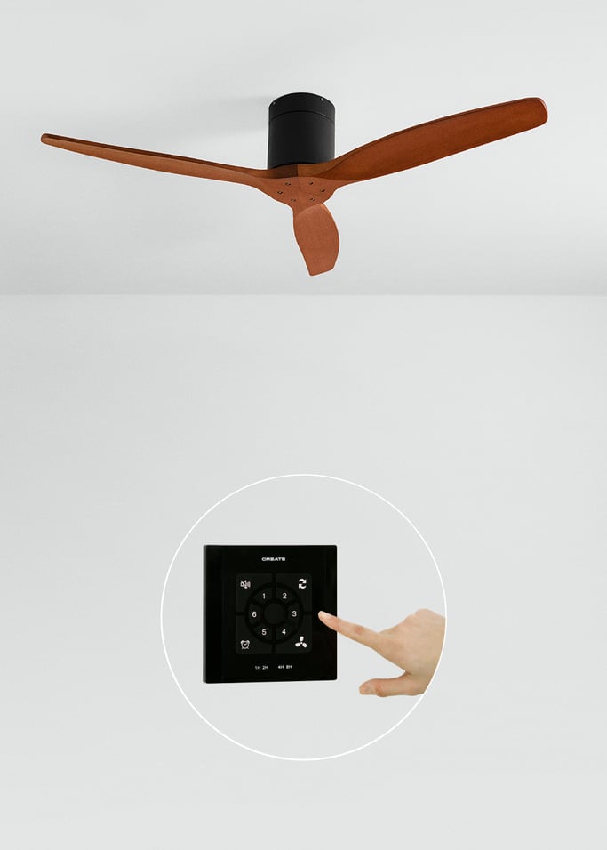 WIND CALM - Ventilatore da soffitto silenzioso da 40W con pale tecniche in ABS di varie dimensioni, Immagine di galleria 2