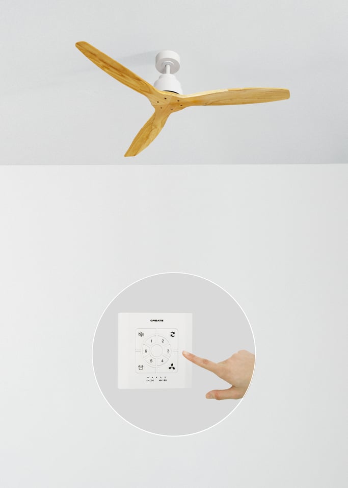 WIND STYLANCE - Ventilatore da soffitto 40W silenzioso 100% legno varie dimensioni, Immagine di galleria 2