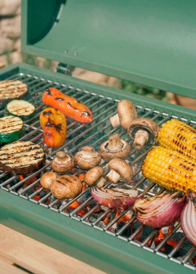 BBQ SMOKEY EASY - Barbecue affumicatore a carbone con ruote, Immagine di galleria 3