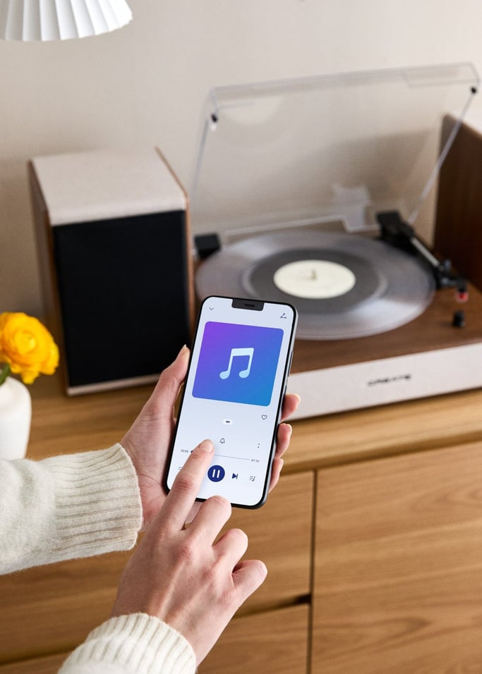 RECORD PLAYER PRO - Giradischi con 2 altoparlanti esterni, Bluetooth e uscita RCA, Immagine di galleria 2