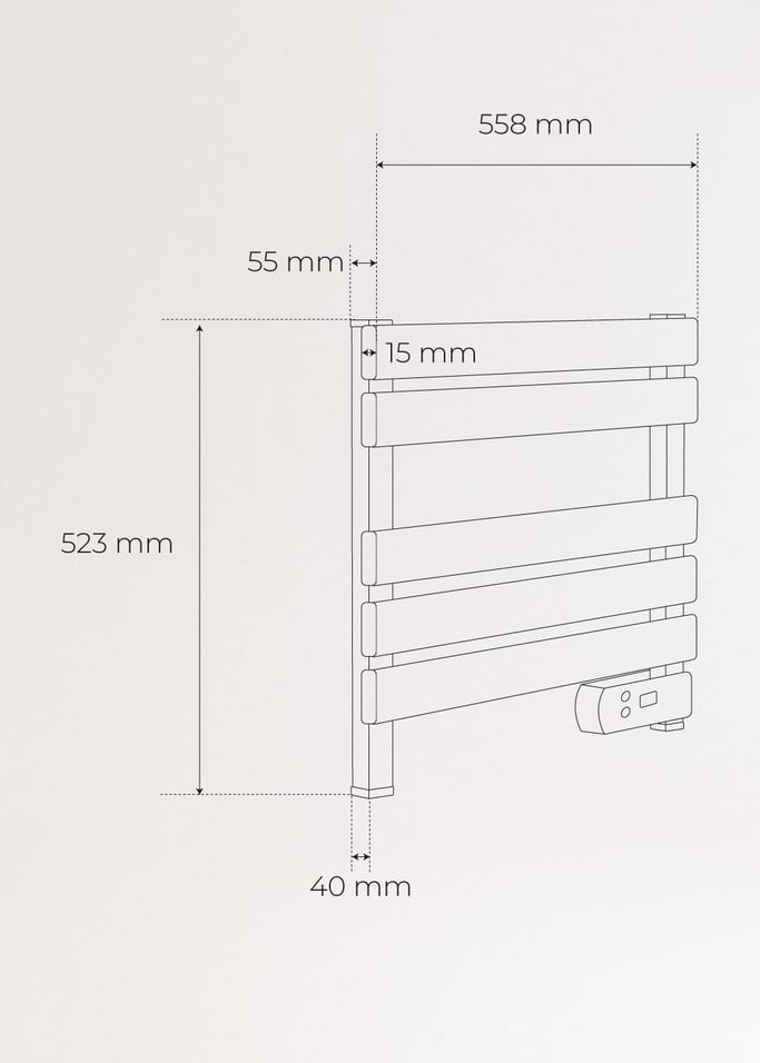WARM TOWEL MINI - Scaldasalviette elettrico da pavimento o da parete 150W, Immagine di galleria 5