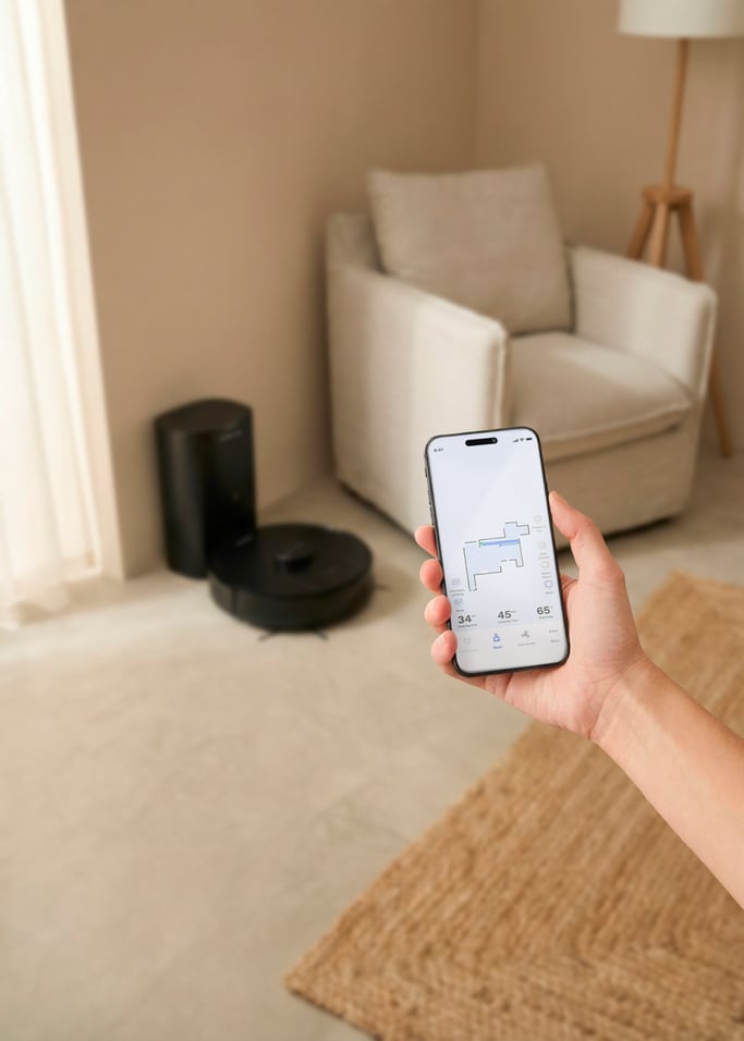 NETBOT LS80 - Robot aspirapolvere intelligente 8000 Pa con funzione lavapavimenti e base di svuotamento automatico opzionale, Immagine di galleria 3