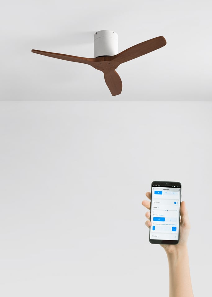 WIND CALM - Ventilatore da soffitto silenzioso da 40W con pale tecniche in ABS di varie dimensioni, Immagine di galleria 2