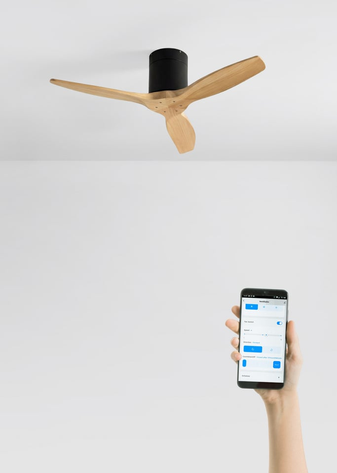 WIND CALM - Ventilatore da soffitto silenzioso da 40W con pale tecniche in ABS di varie dimensioni, Immagine di galleria 2