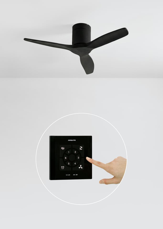 WIND CALM - Ventilatore da soffitto silenzioso da 40W con pale tecniche in ABS di varie dimensioni, Immagine di galleria 2