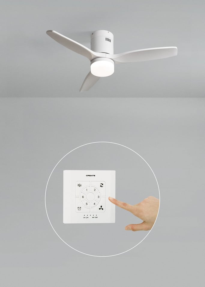 WIND CALM NATURAL WOOD - Ventilatore da soffitto 40W silenzioso 100% legno, Immagine di galleria 2