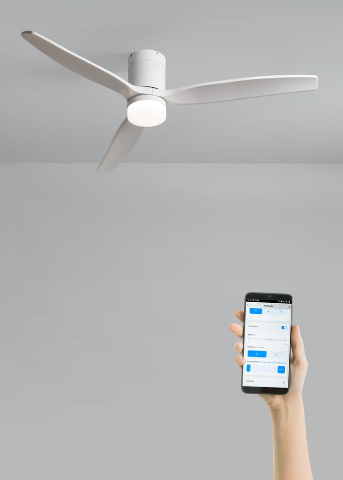 WIND CALM - Ventilatore da soffitto silenzioso da 40W con pale tecniche in ABS di varie dimensioni, Immagine di galleria 2