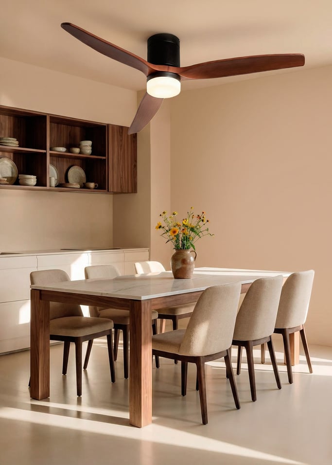 WIND CALM - Ventilatore da soffitto silenzioso da 40W con pale tecniche in ABS di varie dimensioni, Immagine di galleria 1