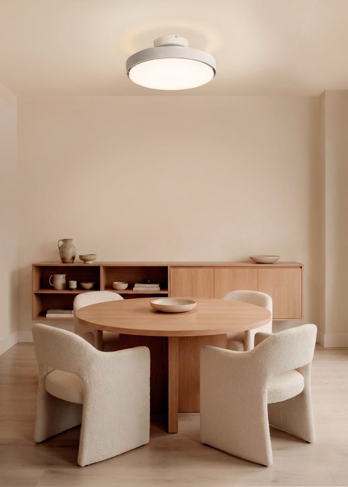 WIND CLEAR BLADELESS - Ventilatore da soffitto silenzioso 56W senza pale Ø50 cm con luce LED nel corpo e luce a lampada, Immagine di galleria 1