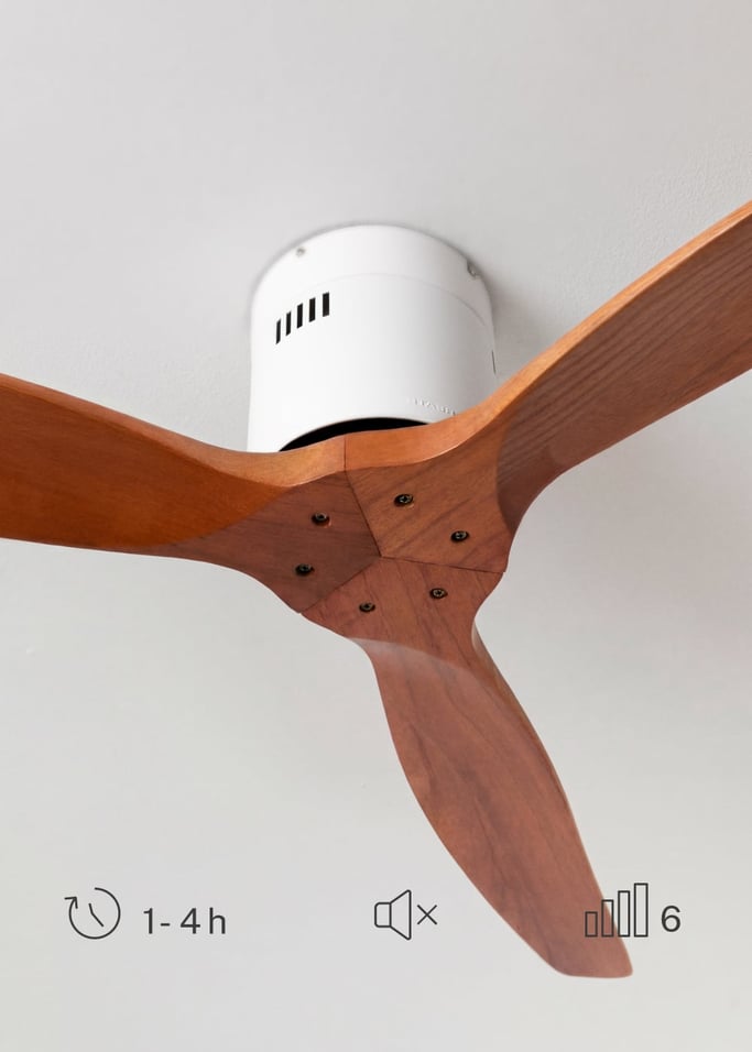 WIND CALM NATURAL WOOD - Ventilatore da soffitto 40W silenzioso 100% legno, Immagine di galleria 5