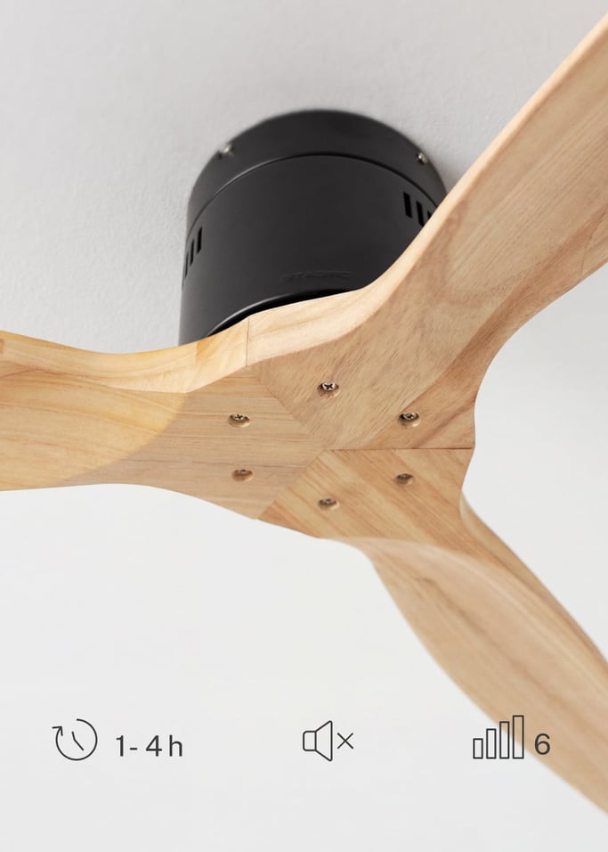 WIND CALM NATURAL WOOD - Ventilatore da soffitto 40W silenzioso 100% legno, Immagine di galleria 4