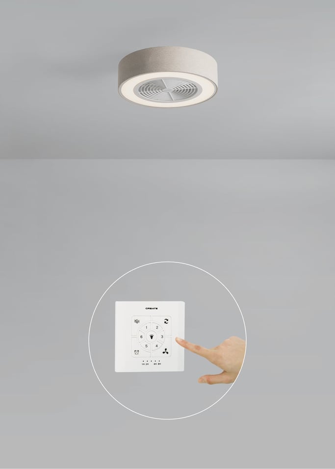 WIND CLEAR EASY - Ventilatore da soffitto silenzioso 40W Ø50 cm con pale nascoste e luce LED, Immagine di galleria 2