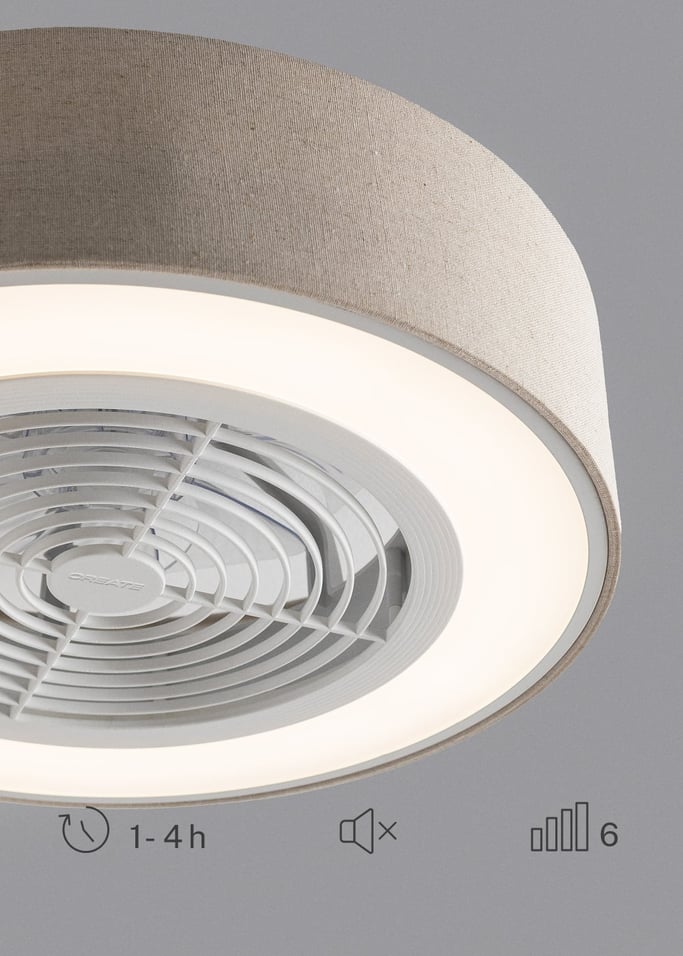 WIND CLEAR EASY - Ventilatore da soffitto silenzioso 40W Ø50 cm con pale nascoste e luce LED, Immagine di galleria 5