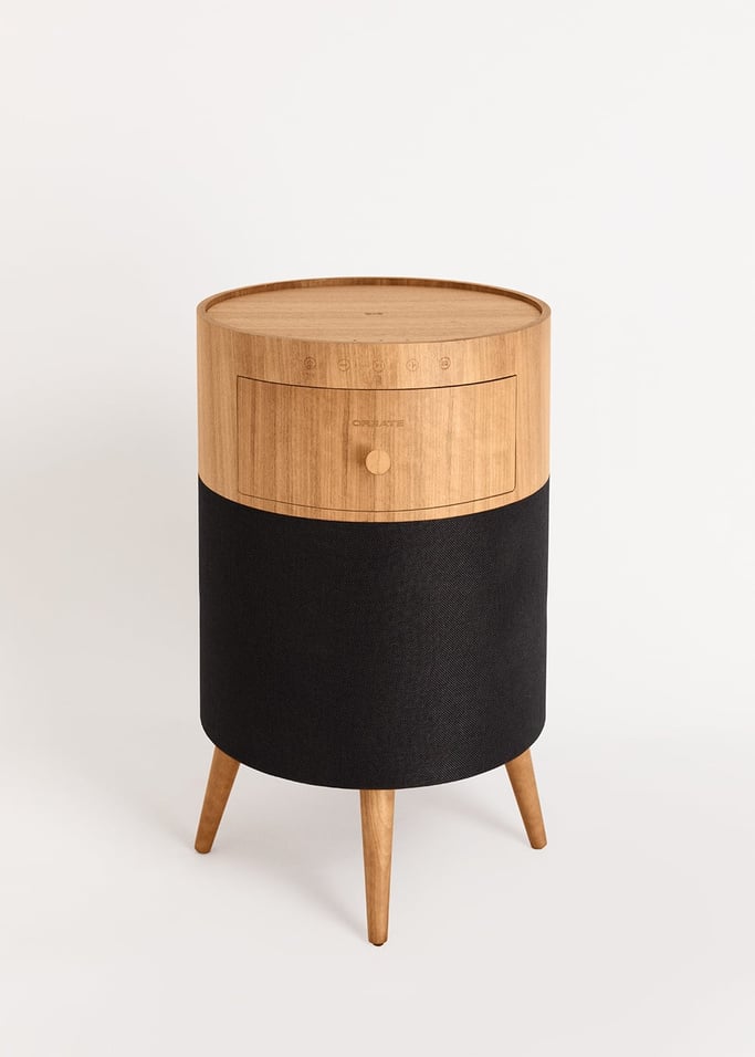 SPEAKER TABLE BASS - Tavolo speaker con subwoofer, bluetooth, ricarica wireless e cassetto portaoggetti, Immagine di galleria 5