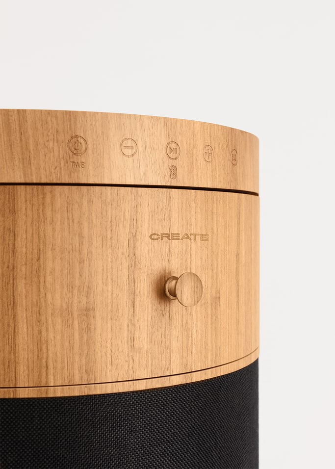 SPEAKER TABLE BASS - Tavolo speaker con subwoofer, bluetooth, ricarica wireless e cassetto portaoggetti, Immagine di galleria 7