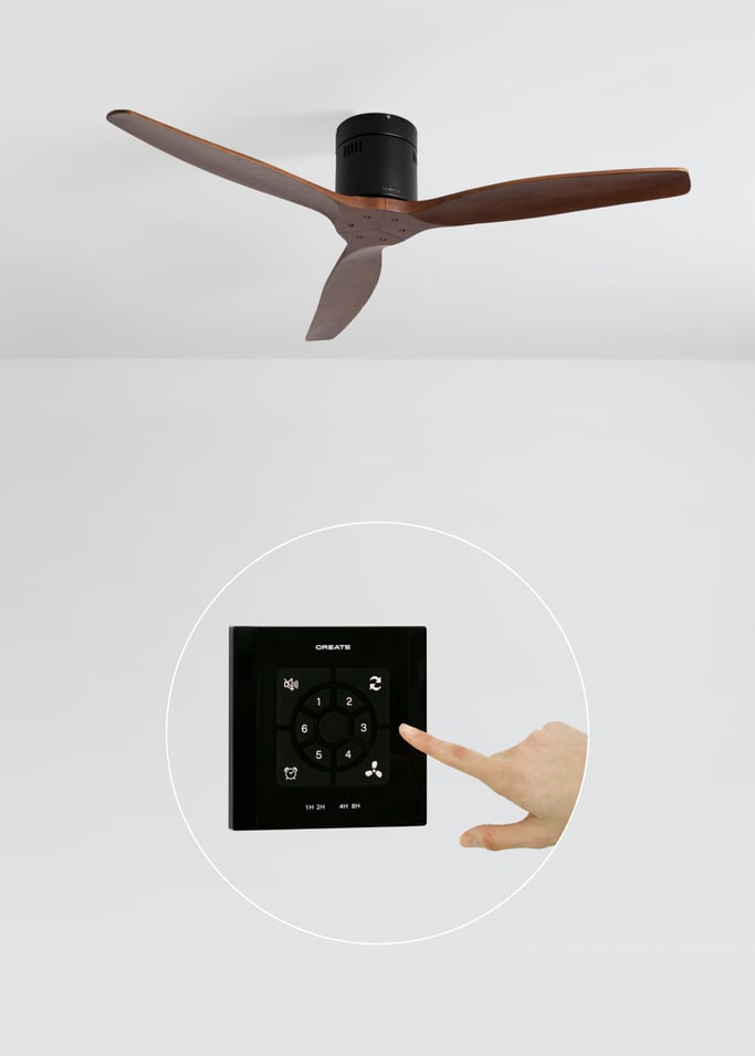 WIND CALM NATURAL WOOD - Ventilatore da soffitto 40W silenzioso 100% legno, Immagine di galleria 2