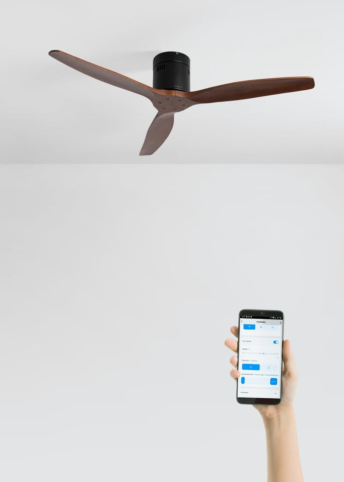 WIND CALM NATURAL WOOD - Ventilatore da soffitto 40W silenzioso 100% legno, Immagine di galleria 2