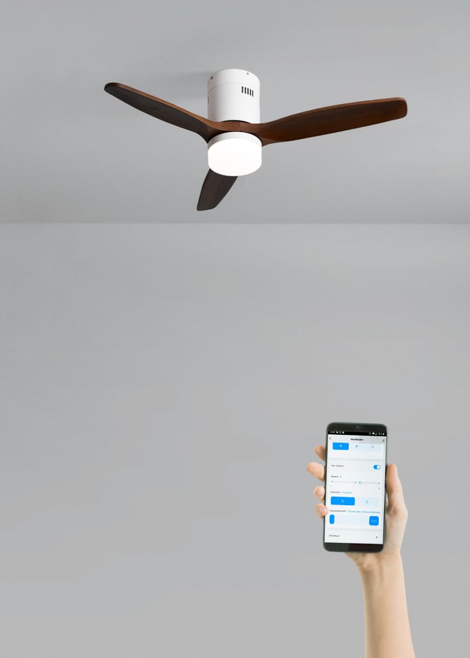 WIND CALM NATURAL WOOD - Ventilatore da soffitto 40W silenzioso 100% legno, Immagine di galleria 2