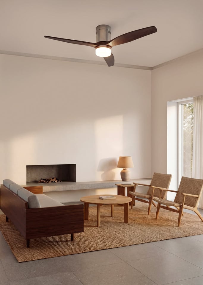 WIND CALM NATURAL WOOD - Ventilatore da soffitto 40W silenzioso 100% legno, Immagine di galleria 1