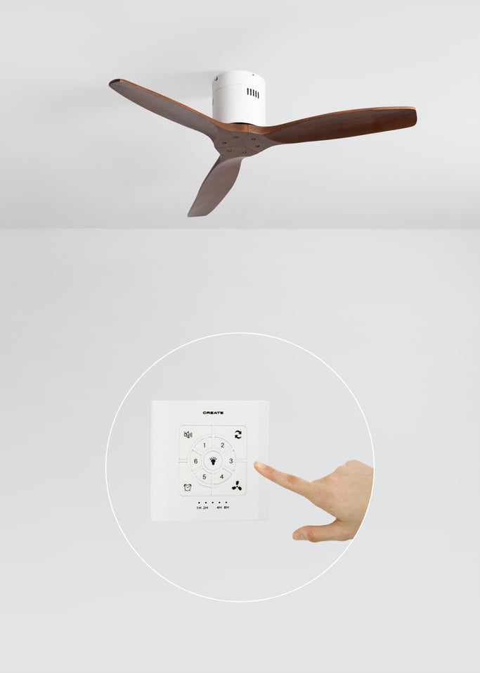 WIND CALM NATURAL WOOD - Ventilatore da soffitto 40W silenzioso 100% legno, Immagine di galleria 2