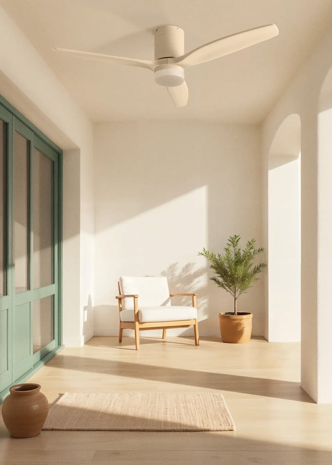 WIND CALM - Ventilatore da soffitto silenzioso da 40W con pale tecniche in ABS di varie dimensioni, Immagine di galleria 3