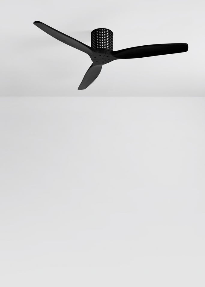 WIND CALM CUSTOM RATTAN - Ventilador de techo 40W silencioso Ø132 cm con luz LED en cuerpo y lámpara, Immagine di galleria 5