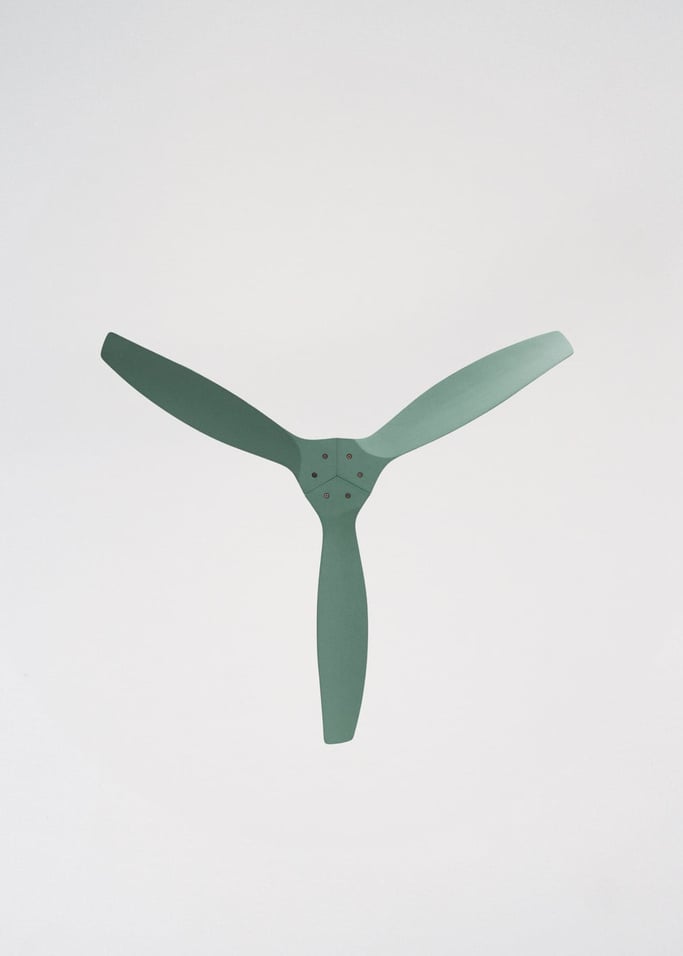 WIND CALM CUSTOM RATTAN - Ventilador de techo 40W silencioso Ø132 cm con luz LED en cuerpo y lámpara, Immagine di galleria 6